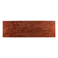 Lancaster Table & Seating 30" x 96" Wood Butcher Block Table Top with Mahogany Finish