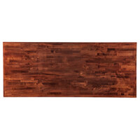 Lancaster Table & Seating 30" x 72" Wood Butcher Block Table Top with Mahogany Finish