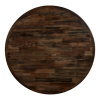 Lancaster Table & Seating 30" Round Wood Butcher Block Table Top with Espresso Finish