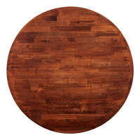 Lancaster Table & Seating 36" Round Wood Butcher Block Table Top with Mahogany Finish