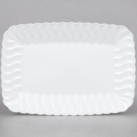 Fineline Flairware 257-WH White 5" x 7" Plastic Snack Tray - 252/Case