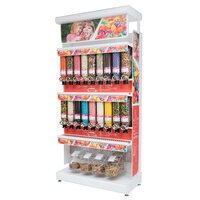 Rosseto GK1021 Bulkshop Free Standing Candy Merchandising Gondola with Canisters and Scoop Bins - 50" x 25 13/16" x 108"