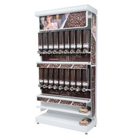 Rosseto GK1111 Bulkshop Free Standing Coffee Merchandising Gondola with Canisters - 50" x 25 13/16" x 108"