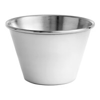 Choice 4 oz. Smooth Stainless Steel Round Sauce Cup - 12/Pack