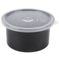 Carlisle Classic 0.6 Qt. Black Round SAN Plastic Crock with Lid