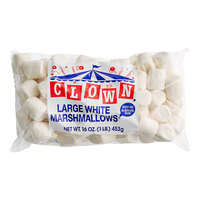 Clown 1 lb. Bag of Large White Marshmallows - 12/Case
