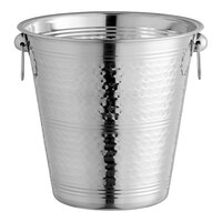 Acopa 4 Qt. Hammered Stainless Steel Wine / Champagne Bucket