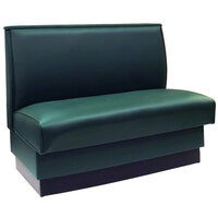 American Tables & Seating 45 1/2" Long Forest Green Plain Single Back Fully Upholstered Booth - 42" High