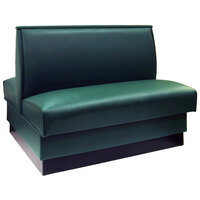 American Tables & Seating 45 1/2" Long Forest Green Plain Double Back Fully Upholstered Booth - 42" High