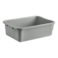 Cambro 21157CBP180 Poly Cambox 21" x 15" x 7" Light Gray Polyethylene Bus Tub with Ribbed Bottom