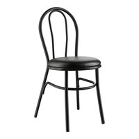 Lancaster Table & Seating Hairpin Chair with Black Vinyl Seat