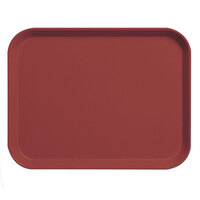 Cambro 3253CL675 Camlite 13" x 21" Steel Red Fiberglass Serving Tray - 12/Case