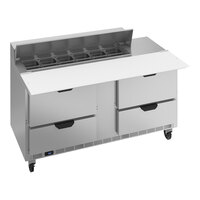 Beverage-Air SPED60HC-12C-4 60" 4 Drawer Cutting Top Refrigerated Sandwich Prep Table with 17" Wide Cutting Board