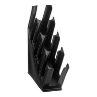 Choice Black 4-Section Slanted Countertop Cup and Lid Organizer