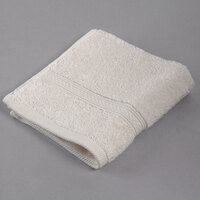 Oxford Vicenza Avorio 13" x 13" 100% Ringspun Combed Cotton Wash Cloth with Dobby Border 1.8 lb. - 288/Case