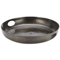 American Metalcraft ATHB16 16" Round Black Hammered Aluminum Tray