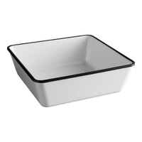 American Metalcraft MRCW9 Endurance 98 oz. Square Black Rimmed Melamine Serving Bowl