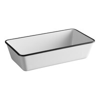 American Metalcraft MRCW13 Endurance 82 oz. Rectangular Black Rimmed Melamine Serving Bowl