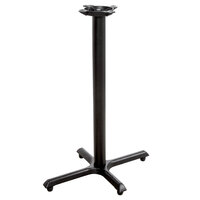 Lancaster Table & Seating Cast Iron 22" x 30" Black 3" Bar Height Column Table Base with FLAT Tech Equalizer Table Levelers