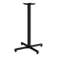 Lancaster Table & Seating Cast Iron 30" x 30" Black 3" Bar Height Column Table Base with FLAT Tech Equalizer Table Levelers
