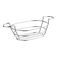 American Metalcraft BSKC69 Chrome Oblong Wire Basket with Ramekin Holders - 9" x 6" x 4"