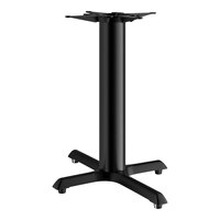Lancaster Table & Seating Cast Iron 22" x 30" Black 4 1/2" Standard Height Column Table Base with Self-Leveling Feet