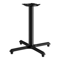 Lancaster Table & Seating Cast Iron 30" x 30" Black 3" Standard Height Column Table Base with FLAT Tech Equalizer Table Levelers