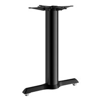 Lancaster Table & Seating Cast Iron 5" x 22" Black 4" Standard Height End Column Table Base with Self-Leveling Feet