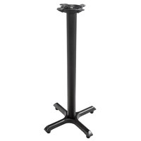 Lancaster Table & Seating Cast Iron 22" x 22" Black 3" Bar Height Column Table Base with FLAT Tech Equalizer Table Levelers