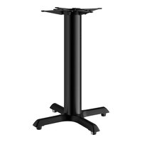 Lancaster Table & Seating Cast Iron 22" x 22" Black 4 1/2" Standard Height Column Table Base with Self-Leveling Feet