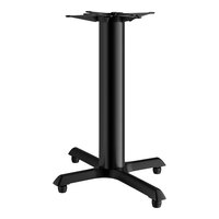 Lancaster Table & Seating Cast Iron 22" x 30" Black 4 1/2" Standard Height Column Table Base with FLAT Tech Equalizer Table Levelers