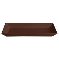 G.E.T. Enterprises BUDS13MC Bugambilia 17" x 8 1/8" Classic Textured Finish Mocha Resin-Coated Aluminum Medium Deep Rectangular Platter