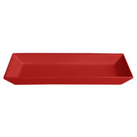 G.E.T. Enterprises BUDS13CB Bugambilia 17" x 8 1/8" Classic Textured Finish Cranberry Resin-Coated Aluminum Medium Deep Rectangular Platter