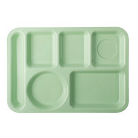 Carlisle 61409 10" x 14" Left Handed ABS Plastic Green 6 Compartment Tray