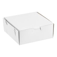 6" x 6" x 2 1/2" White Customizable Pie / Bakery Box - 10/Pack