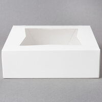 8" x 8" x 2 1/2" White Customizable Auto-Popup Window Pie / Bakery Box - 10/Pack