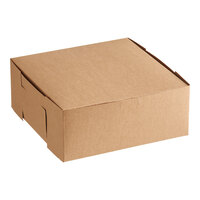 10" x 10" x 4" Kraft Customizable Cake / Bakery Box - 10/Pack