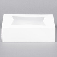 9" x 9" x 2 1/2" White Customizable Auto-Popup Window Pie / Bakery Box - 10/Pack