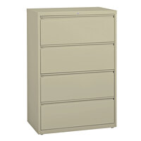 Hirsh Industries 17453 Putty Four-Drawer Lateral File Cabinet - 36" x 18 5/8" x 52 1/2"