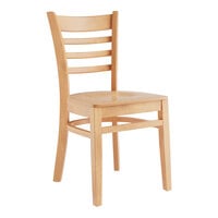 Lancaster Table & Seating Natural Finish Wood Ladder Back Chair with Natural Wood Seat
