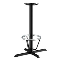 Lancaster Table & Seating Cast Iron 22" x 30" Black 3" Bar Height Column Table Base with 16" Foot Ring