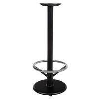 Lancaster Table & Seating Cast Iron 17" Round Black 3" Bar Height Column Table Base with 17 1/4" Foot Ring