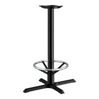 Lancaster Table & Seating Cast Iron 22" x 30" Black 3" Bar Height Column Table Base with 17 1/4" Foot Ring
