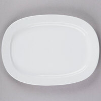 CAC RSV-93 Roosevelt 12" x 8 5/8" Super White Rectangular Porcelain Platter - 12/Case