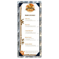 Menu Solutions ALSIN41-PIX Alumitique 4 1/4" x 11" Single Panel Swirl Aluminum Menu Board with Picture Corners