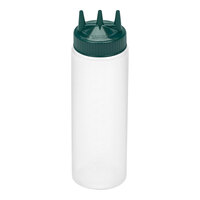 Vollrath Traex® Color-Mate™ 24 oz. Clear Tri Tip™ Wide Mouth Squeeze Bottle with Vista Green Cap