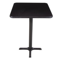 Lancaster Table & Seating 30" x 30" Reversible Cherry / Black Table Bar Height Table and Base Kit with 22" x 22" Cast Iron Base