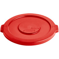 Lavex 20 Gallon Red Round Commercial Trash Can Lid