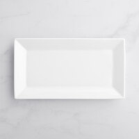 Acopa 13" x 7 1/4" Bright White Rectangular Porcelain Platter - 12/Case