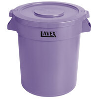 Lavex 20 Gallon Purple Round Commercial Trash Can and Lid